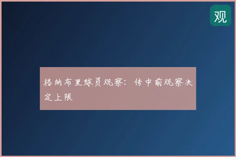 格纳布里球员观察:传中前观察决定上限
